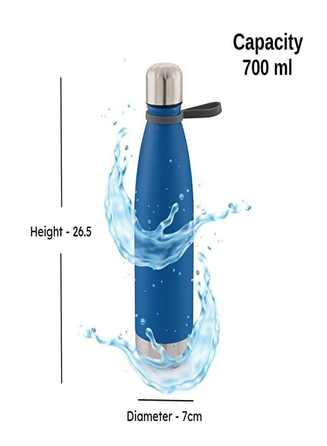 مارو زجاجة مياه مارو المصنوعة من الفولاذ المقاوم للصدأ | زجاجة مياه أنيقة بجدار واحد مع فرشاة تنظيف - 700 مل (أزرق + أسود + أحمر + أبيض) - Image 3